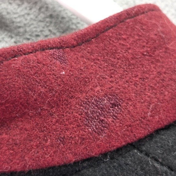 Wool Pea Coat Mens Large Black Sherpa Lined Band Collar Button Front Winter - Picture 7 of 9